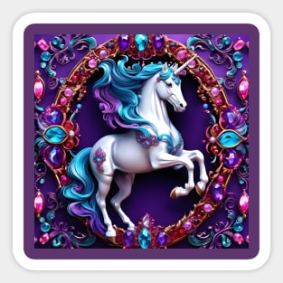 Baroque Bejewelled Unicorn Sticker